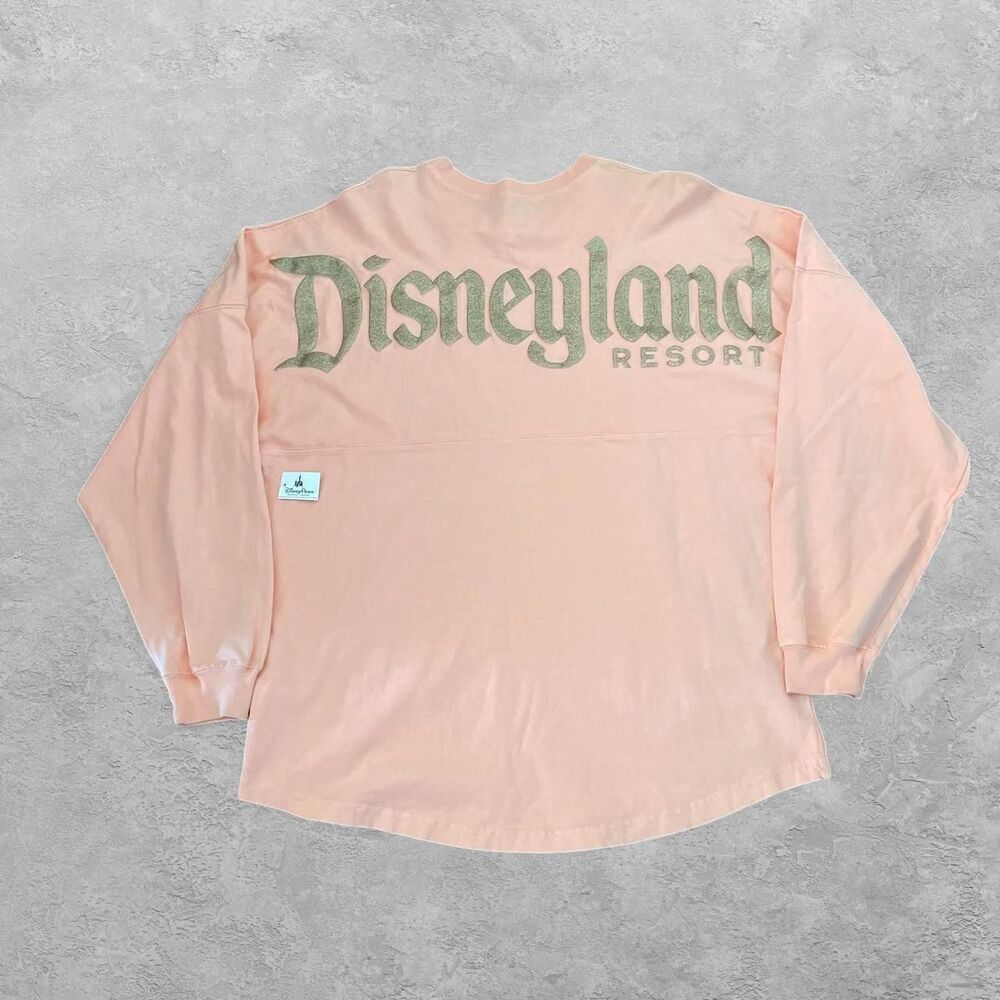 Disney Parks Disneyland Peach Gold Glitter Spirit Jersey L NWT